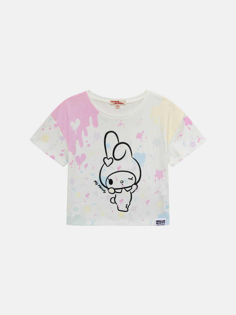 Weißes T-Shirt mit photochromischem Druck