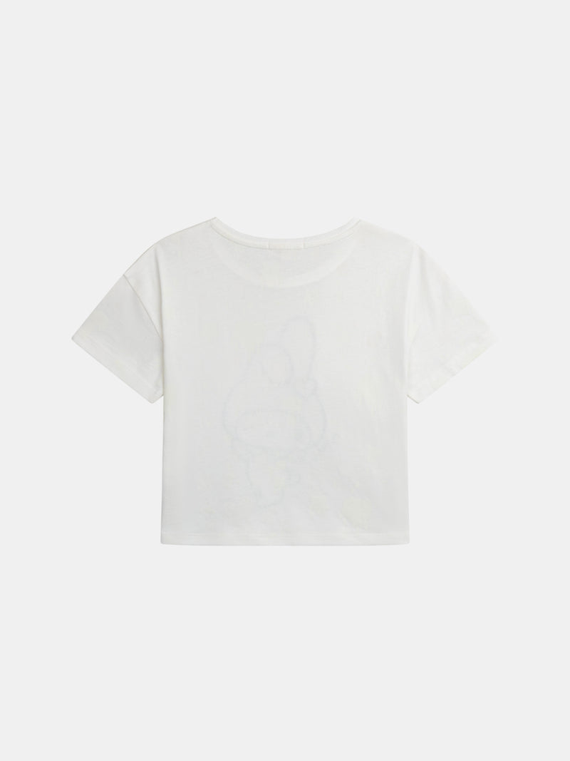 Weißes T-Shirt mit photochromischem Druck