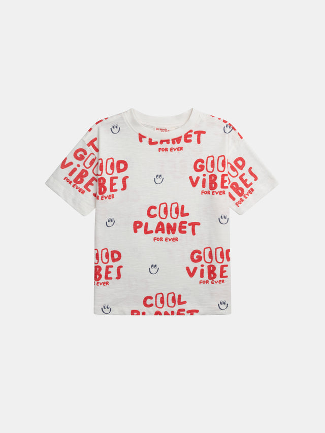 Ecru Kurzarm T-Shirt für Jungen