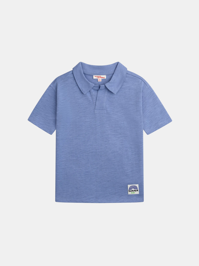 Blaues T-Shirt mit Animation auf dem Rücken für Jungen