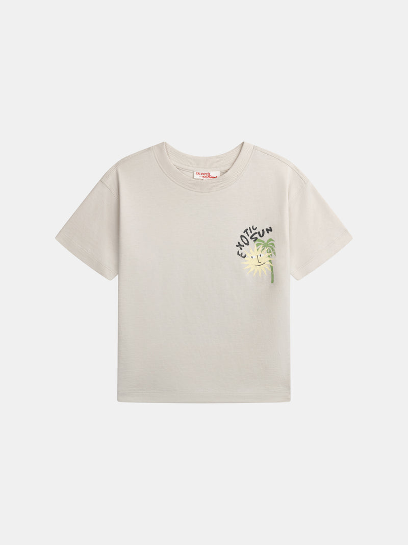 Beige T-Shirt mit "Exotic Sun"-Animation für Jungen