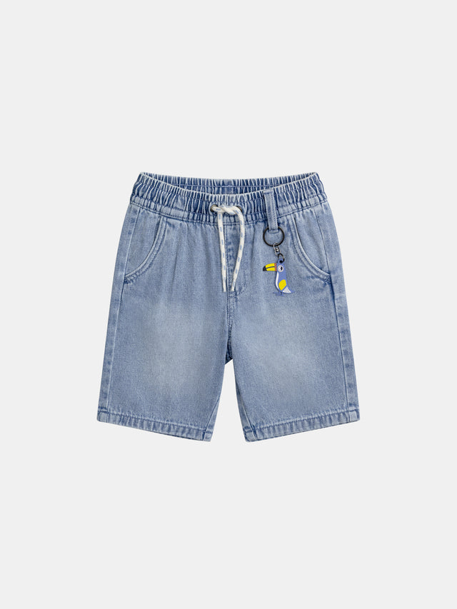 Denim Bermuda mit abnehmbarem Tucan-Schlüsselanhänger für Jungen