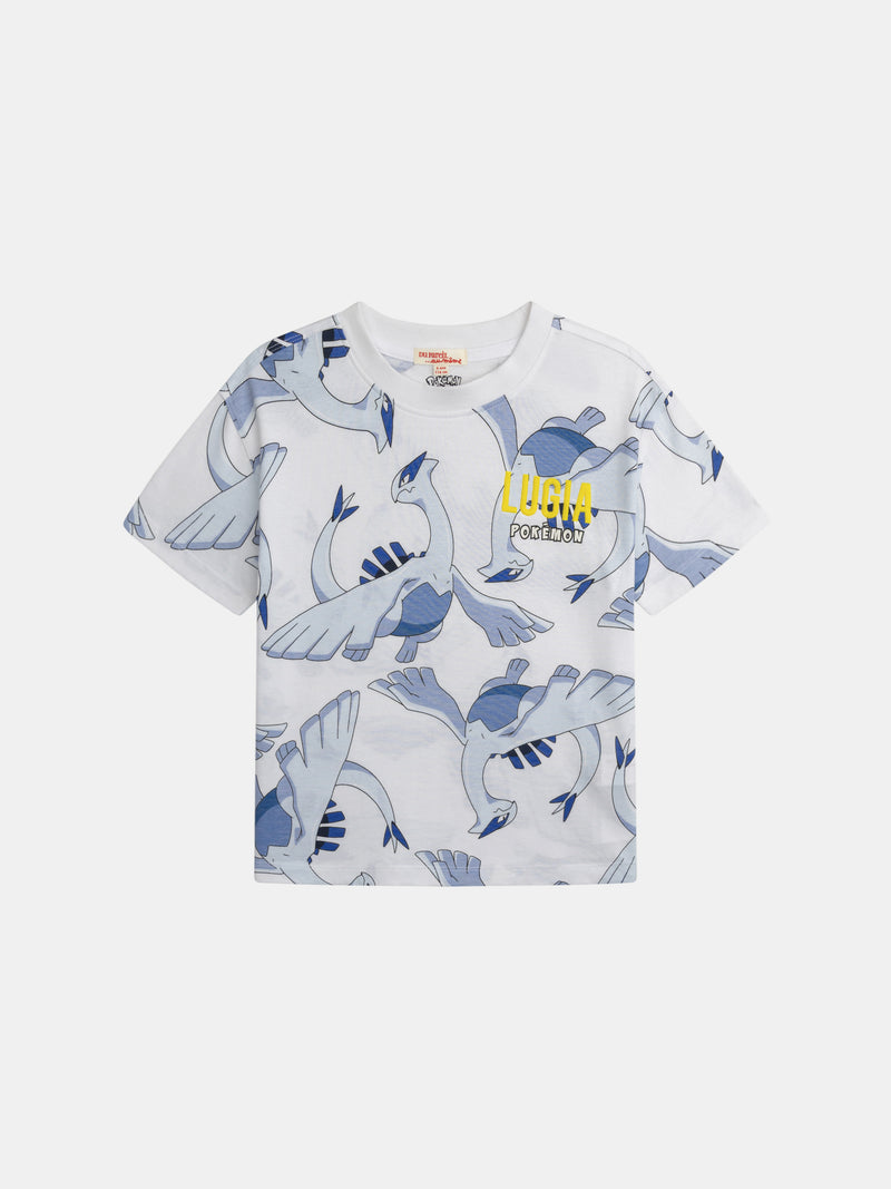 Weißes T-Shirt mit Pokémon Lugia Druck