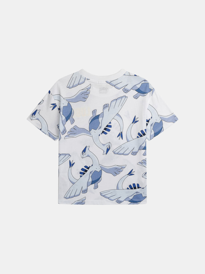 Weißes T-Shirt mit Pokémon Lugia Druck