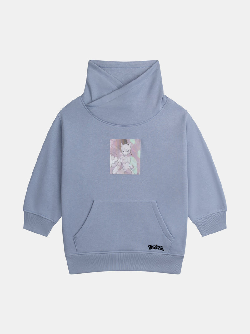 Blauer Sweatshirt mit Pokémon Mewtwo Abzeichen