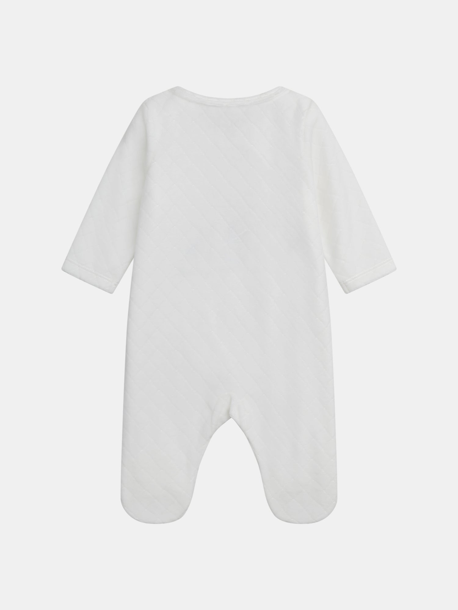 Strampelanzug zur Geburt mit farbiger Stickerei