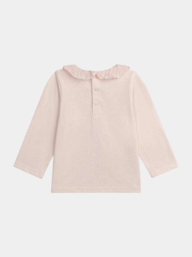 Bluse mit Volant in rosa Puder für Baby Mädchen