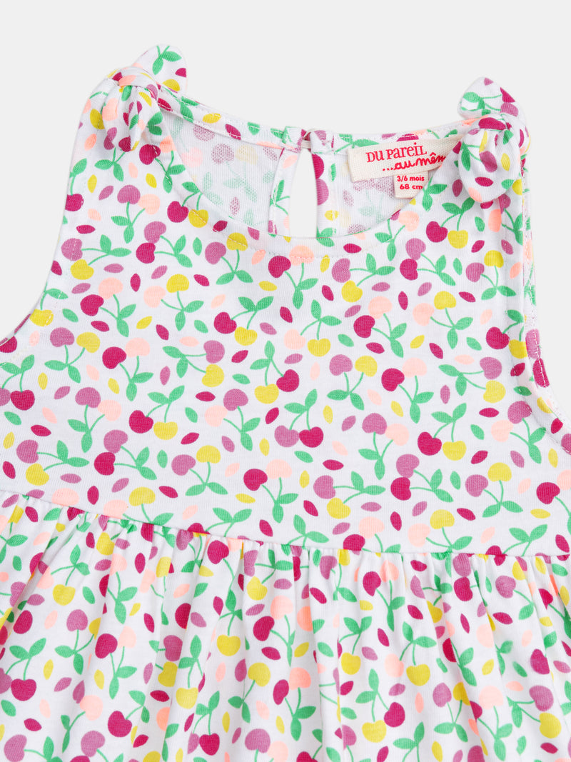 Buntes Kleid mit Kirschmuster für Mädchen