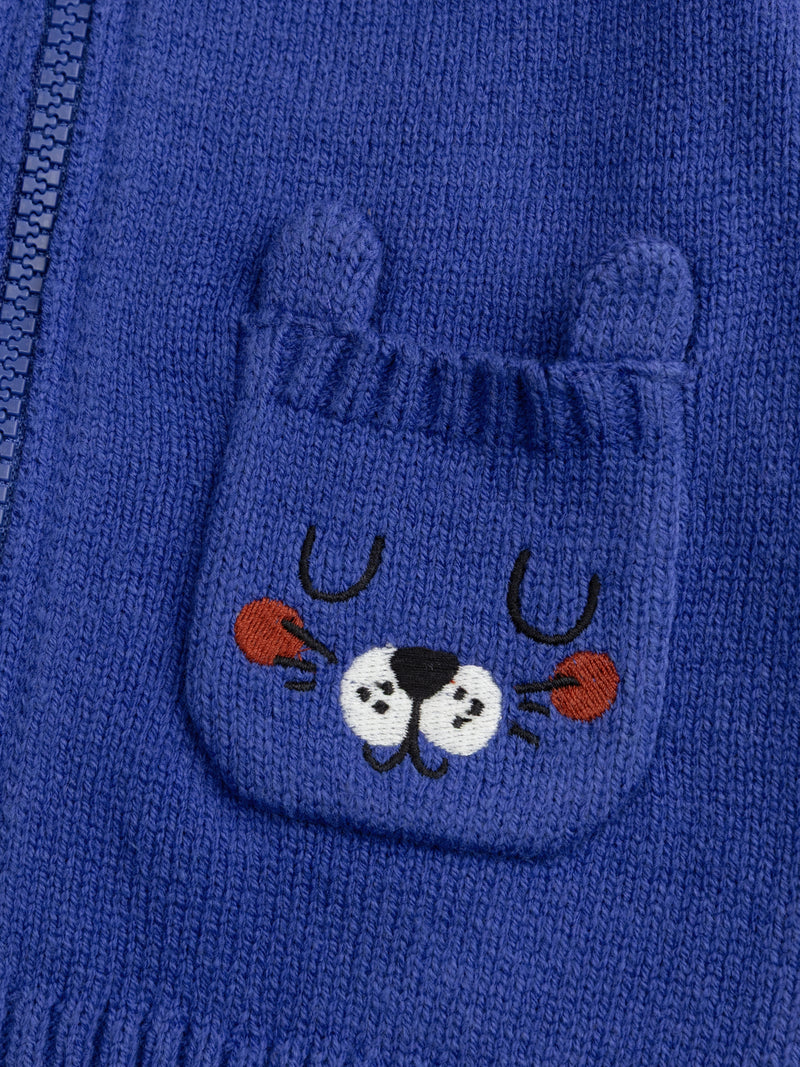 Blauer Tiger Strickweste für Baby Jungen