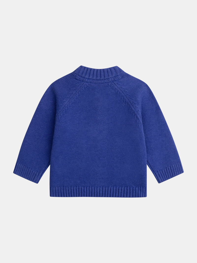 Blauer Tiger Strickweste für Baby Jungen