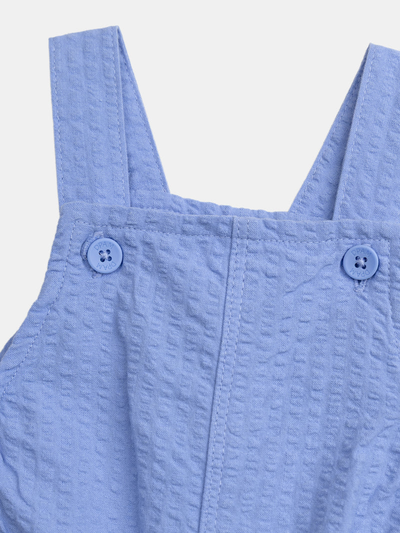 Kurze blaue Latzhose für Jungen