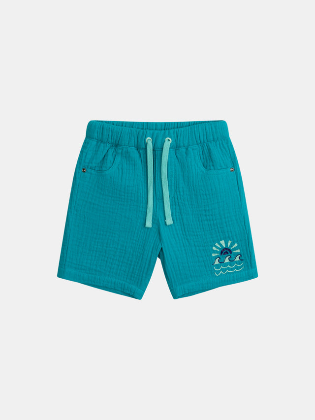 Bermuda turquoise pour bébé garçon