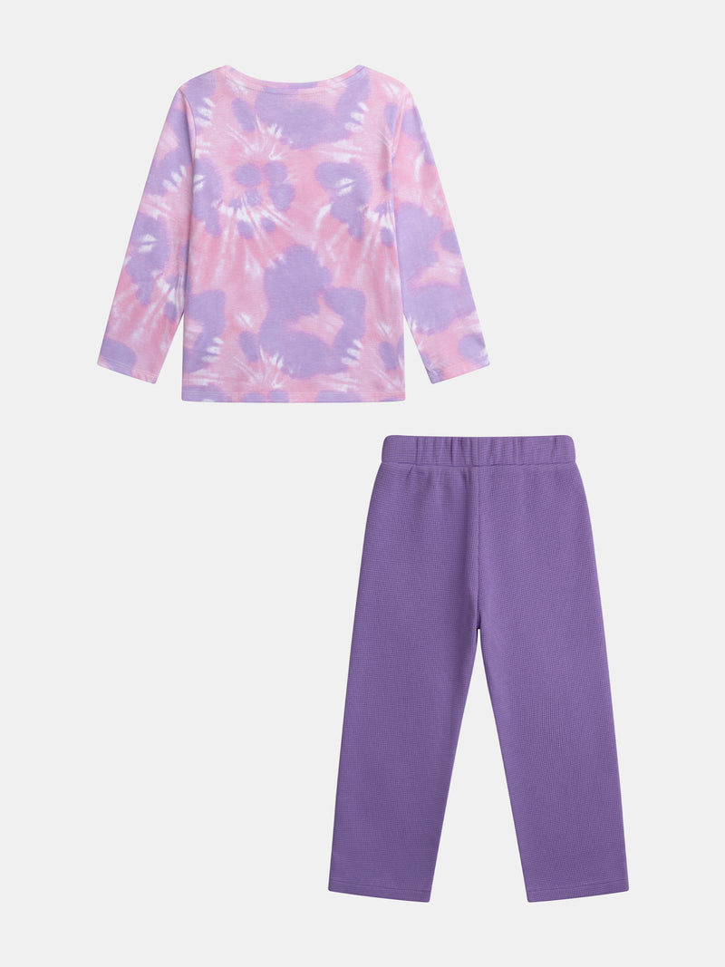 Lila Tie-Dye-Pyjama mit 'Pony Skateboarding Fever' Motiv für Mädchen