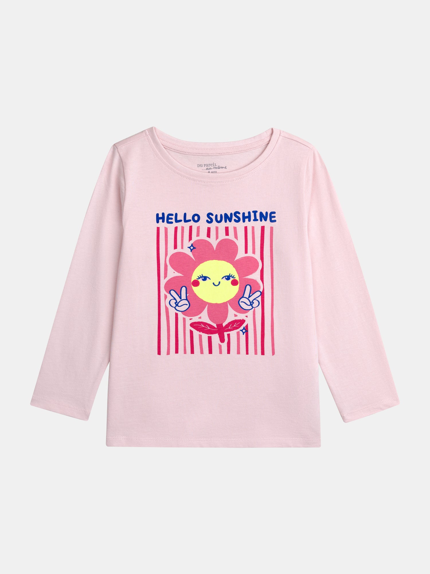 Pyjama long rose  "Hello Sunshine" pour enfant fille