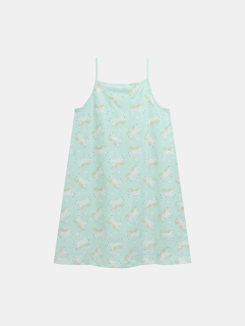 Phosphoreszierendes Nachtkleid mit "Magischen Einhorn"-Motiv für Mädchen