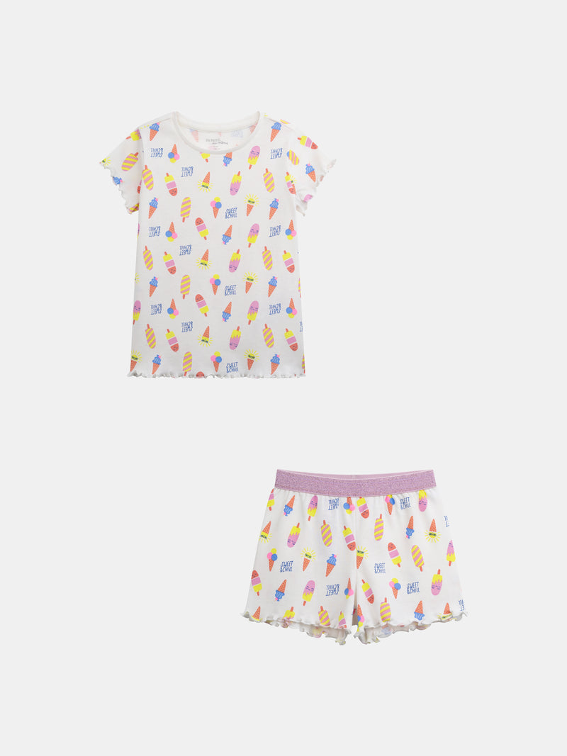 Kurzes Pyjama "SWEET & CHILL" für Mädchen