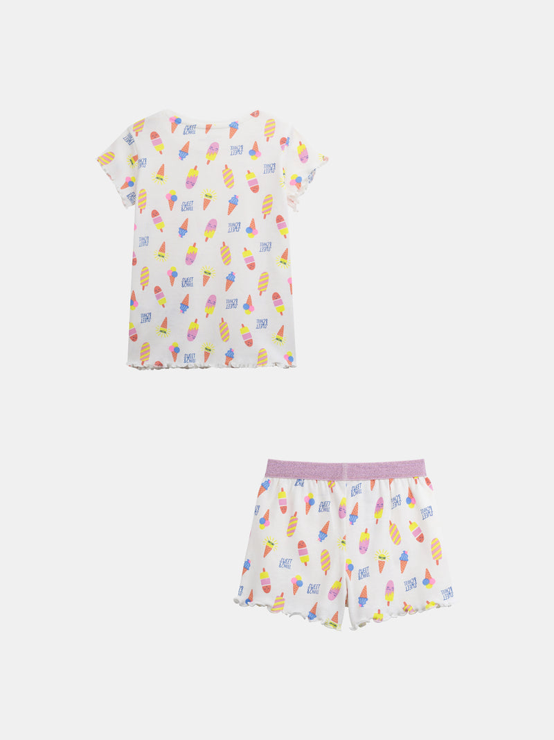 Kurzes Pyjama "SWEET & CHILL" für Mädchen