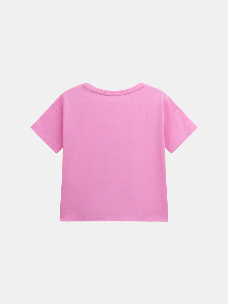 Kurzer pinker Pyjama mit "Playa Fiesta"-Druck für Mädchen