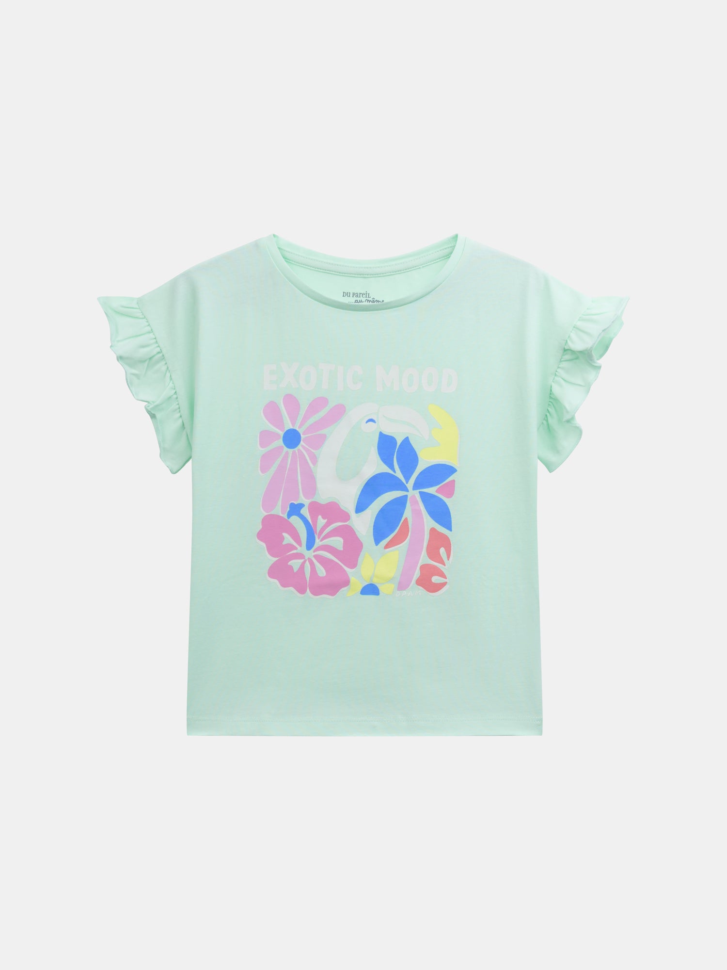 Kurzarm-Pyjama mit phosphoreszierendem "Exotic Mood"-Druck für Mädchen