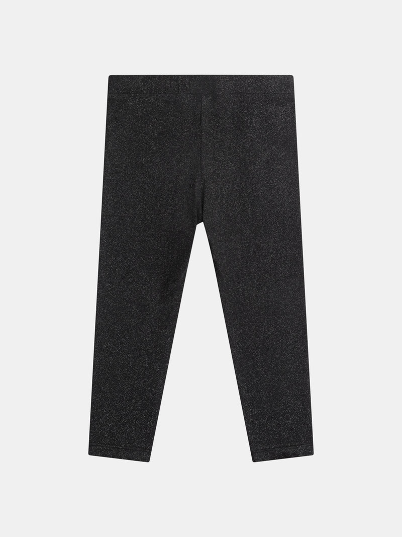 Dunkelgraue Glitzer Leggings für Mädchen