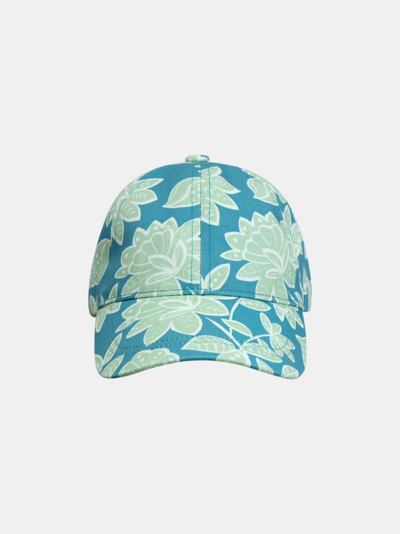 Blaue Blumenmuster-Basecap für Mädchen