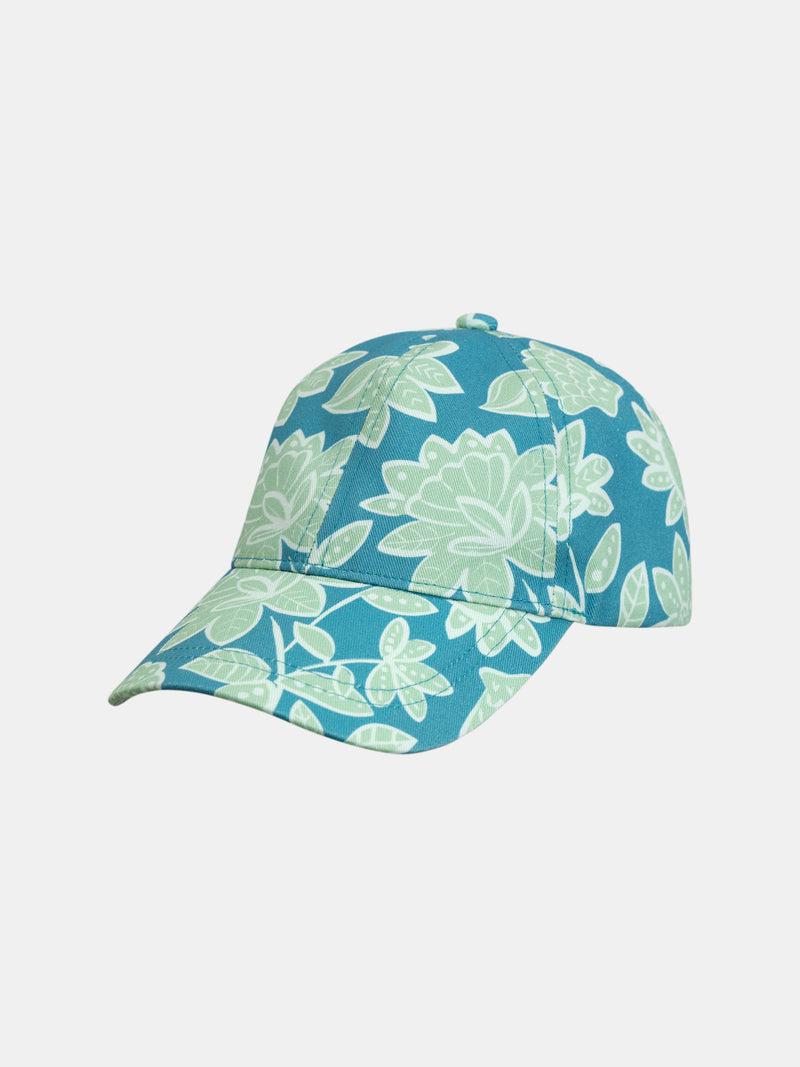 Blaue Blumenmuster-Basecap für Mädchen