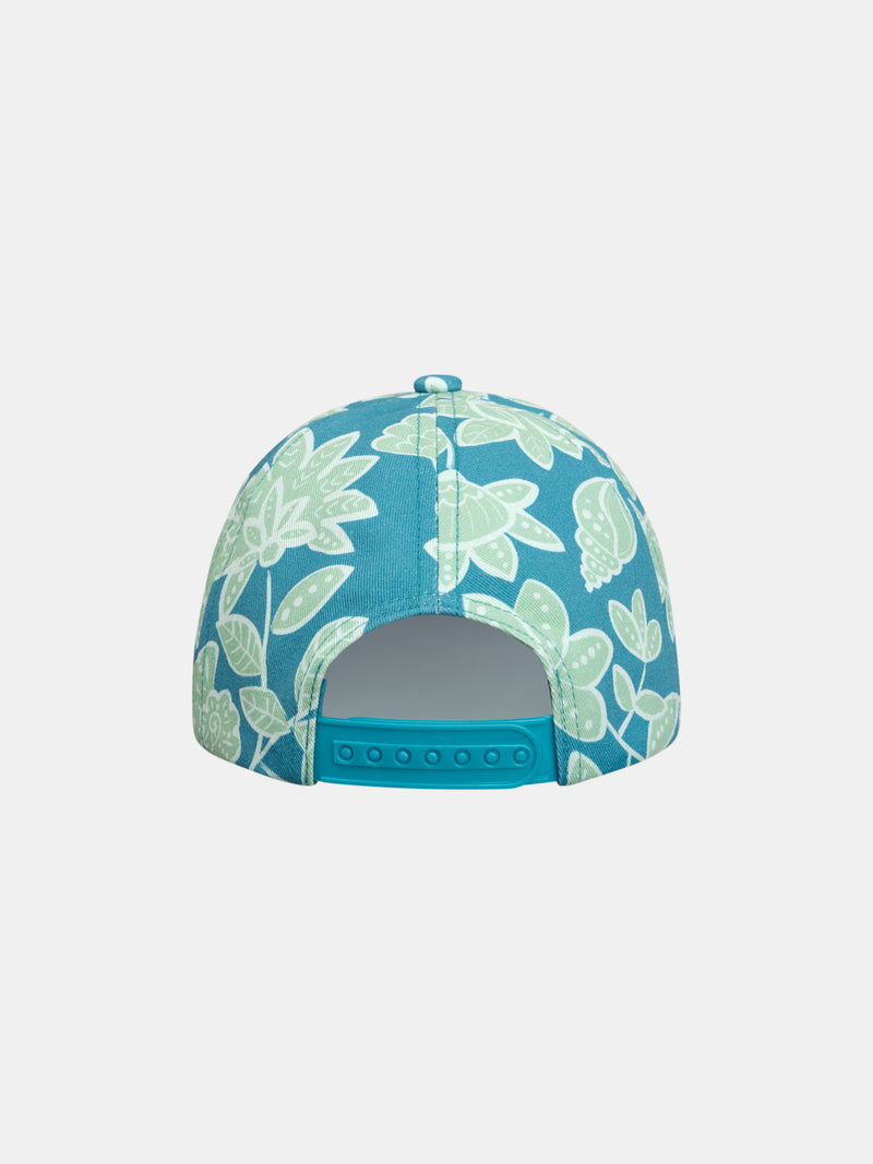 Blaue Blumenmuster-Basecap für Mädchen