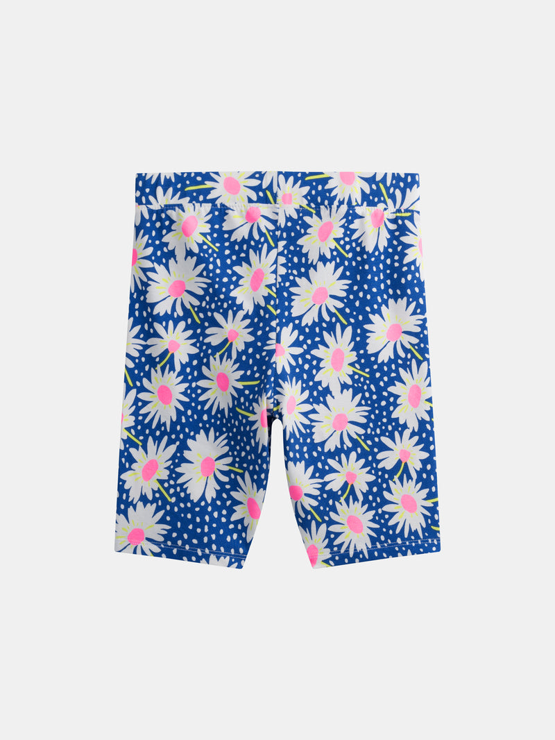 Blauer Blumenshorts für Mädchen