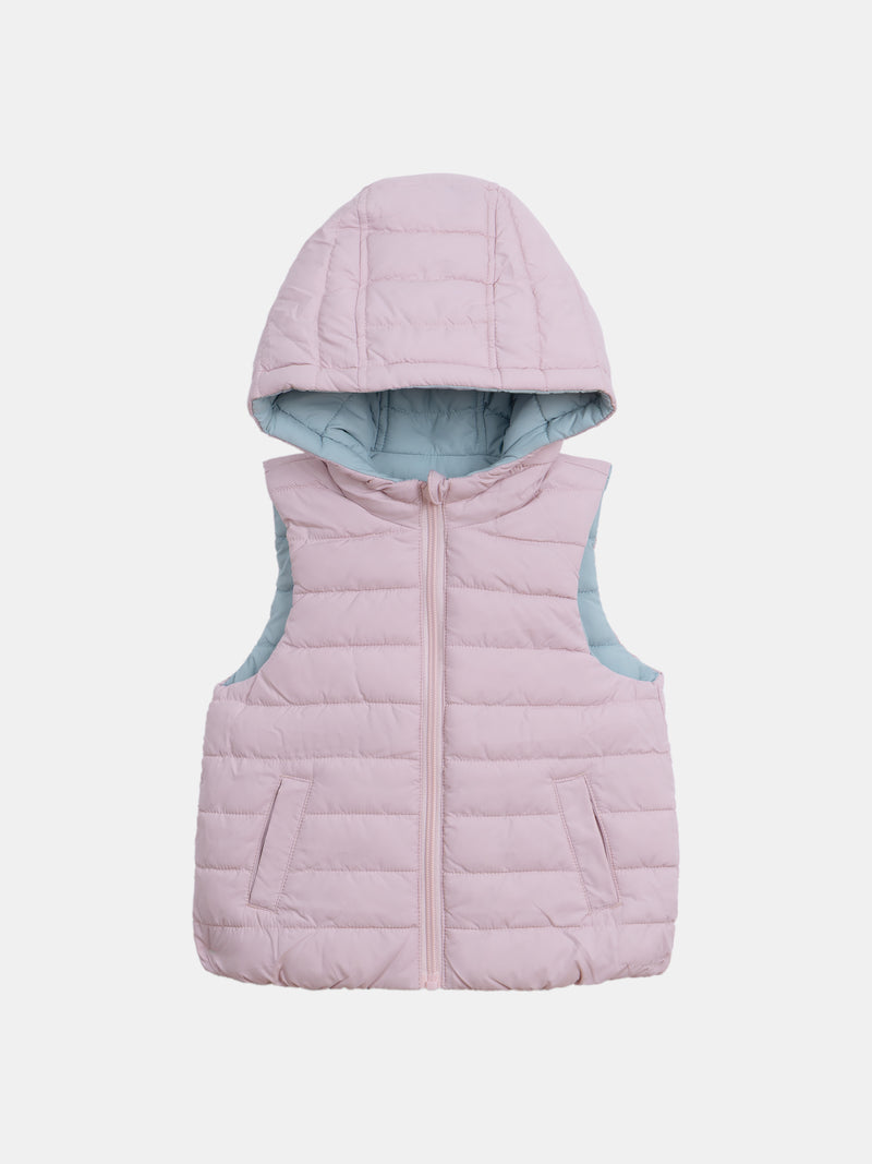 Wendbare ärmellose Daunenjacke für Mädchen
