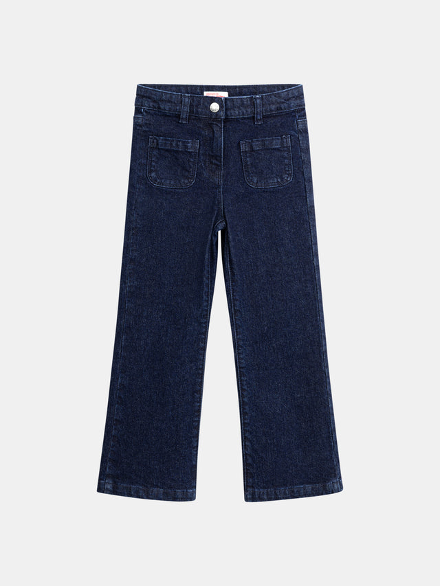 Dunkelblaue Denim-Jeans mit Taschen für Mädchen