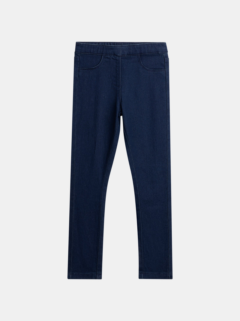 Jean en denim bleu foncé coupe jogging pour fille