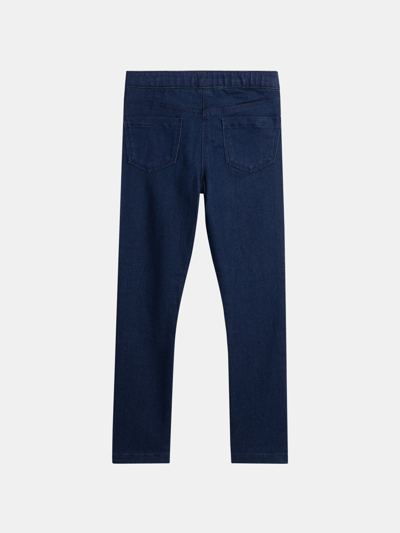Jean en denim bleu foncé coupe jogging pour fille