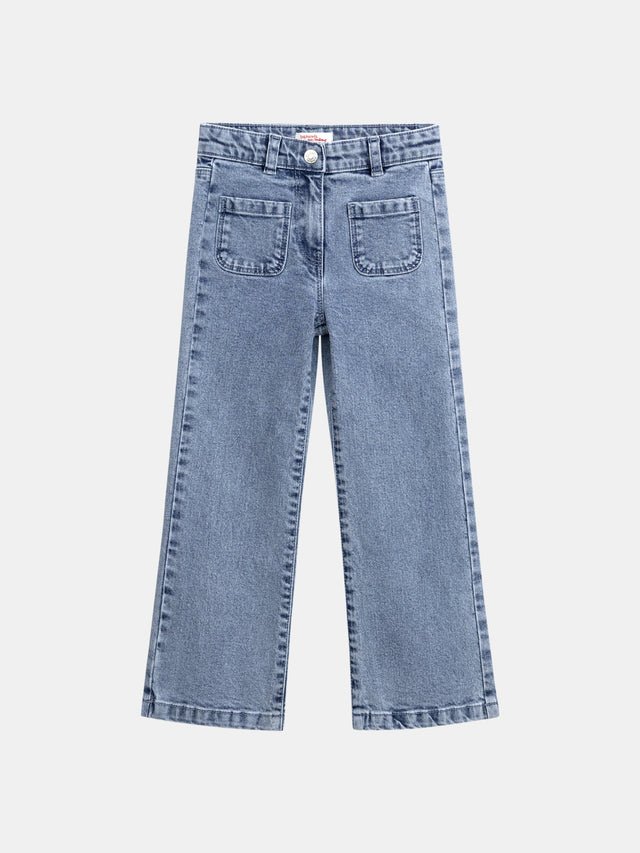Hellblaue Denim Jeans mit Taschen für Mädchen