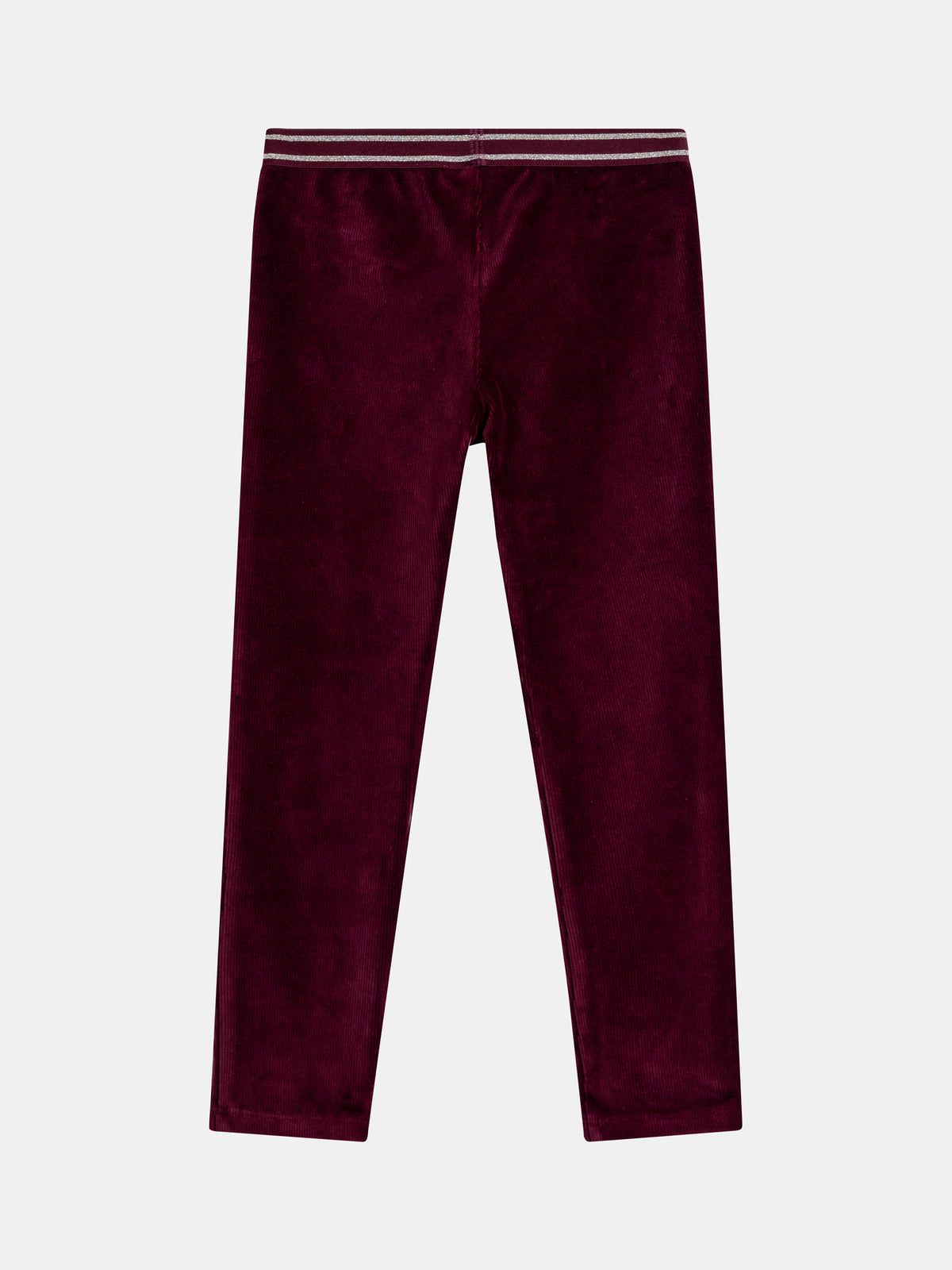 Pantalon prune en velours à ceinture fantaisie pour fille