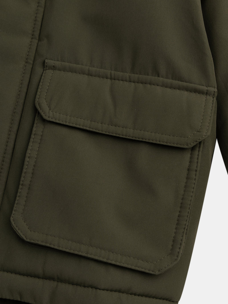 Grüne Parka mit Sherpa-Futter für Jungen