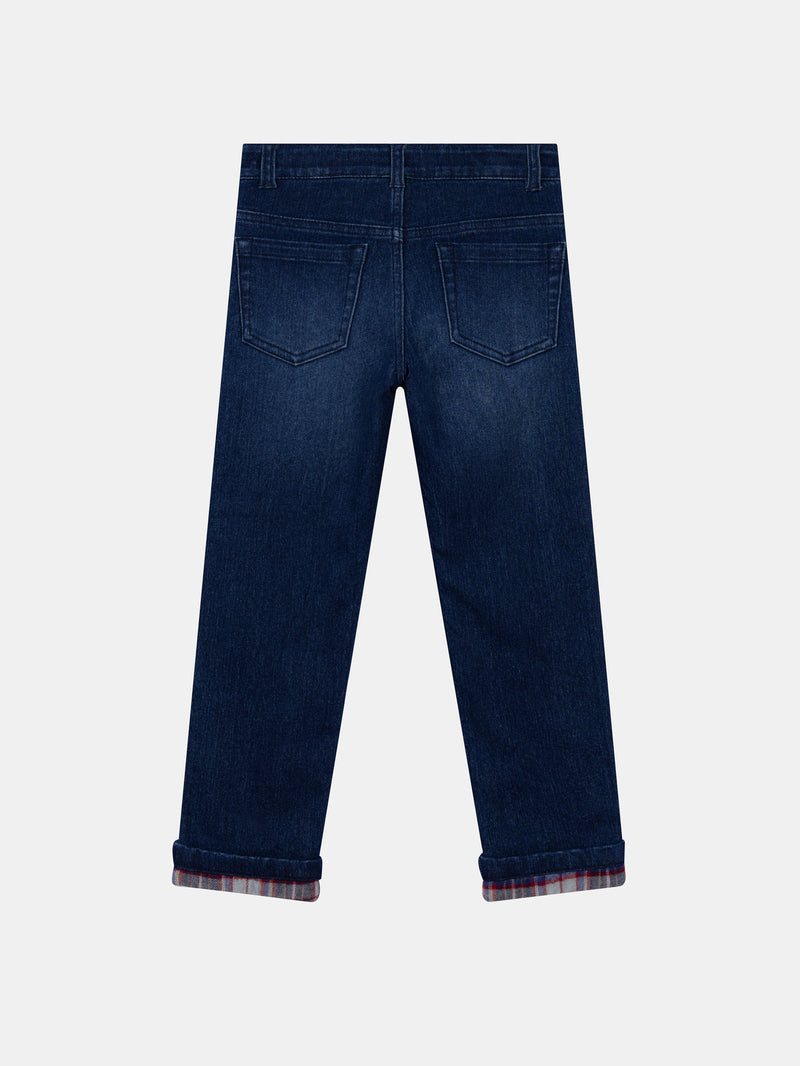 Jean en denim bleu à poches pour garçon