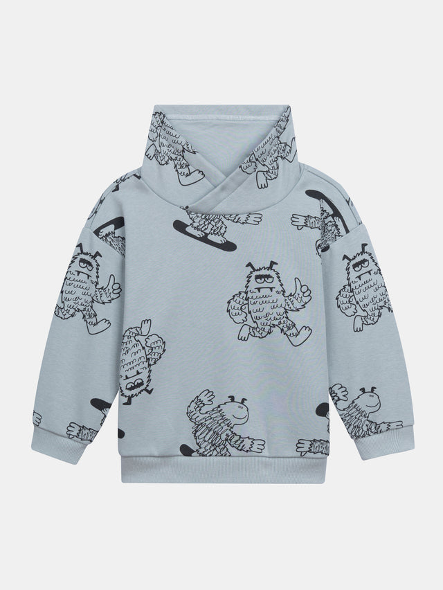 Grüner Sweatshirt mit Yeti-Druck für Jungen