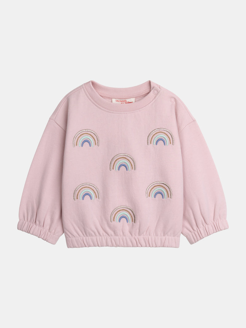 Rosa Sweat- und Hosen-Set "RAINBOW" für Mädchen