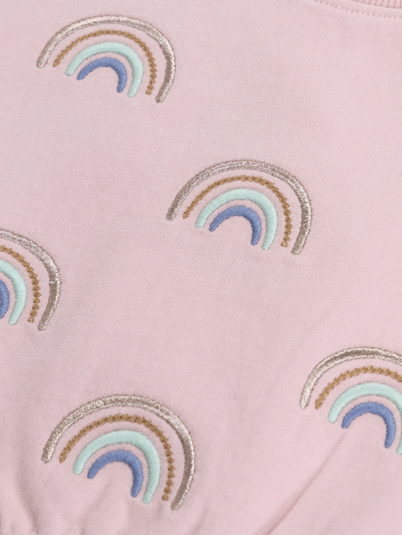 Rosa Sweat- und Hosen-Set "RAINBOW" für Mädchen