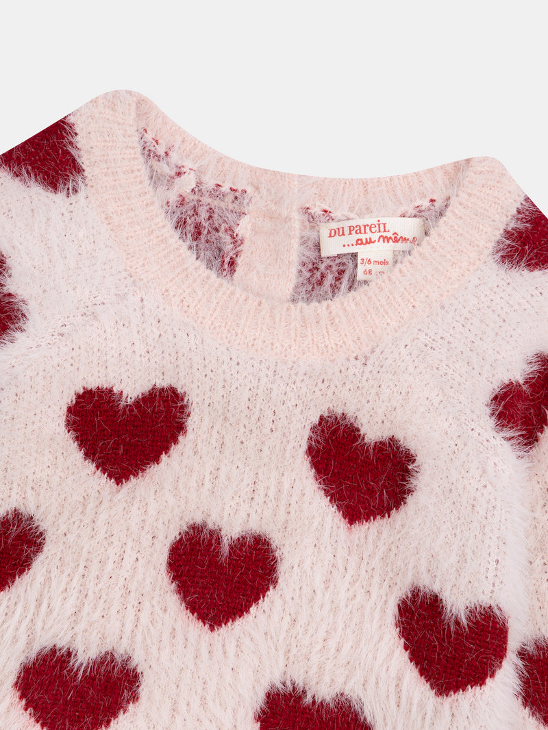Rosa Sweater mit Herzmotiv für Mädchen