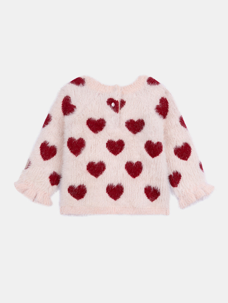 Rosa Sweater mit Herzmotiv für Mädchen