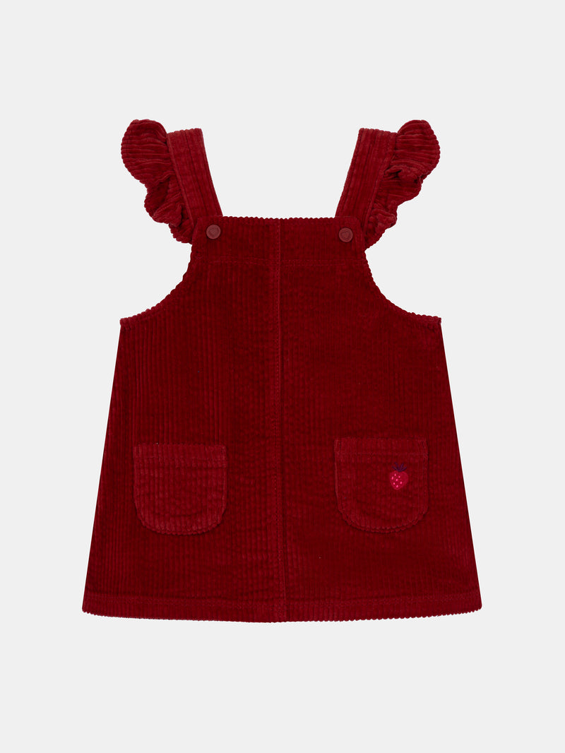 Rote Cordhosenkleid für Mädchen