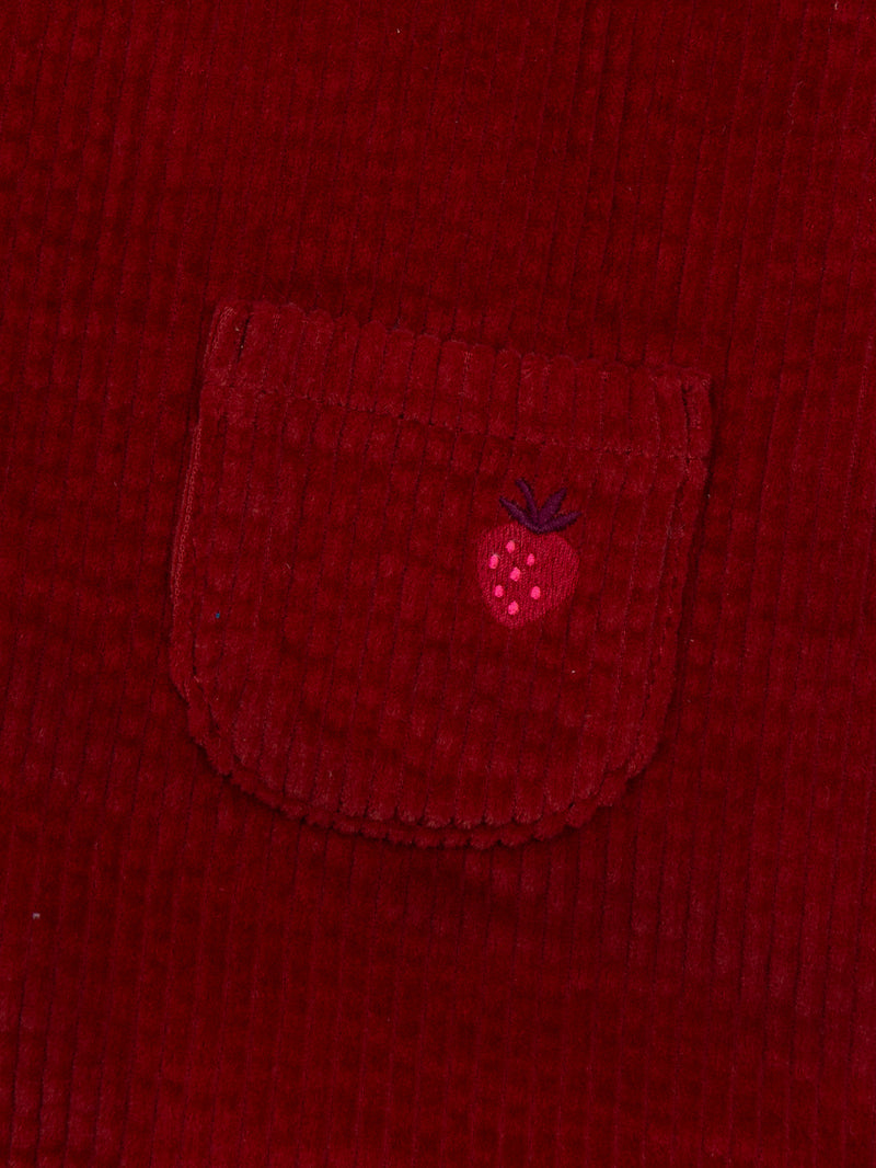 Rote Cordhosenkleid für Mädchen