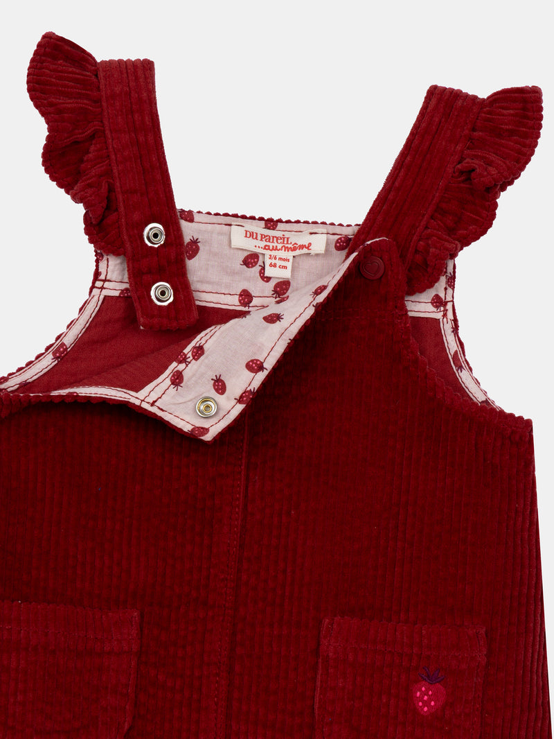 Rote Cordhosenkleid für Mädchen