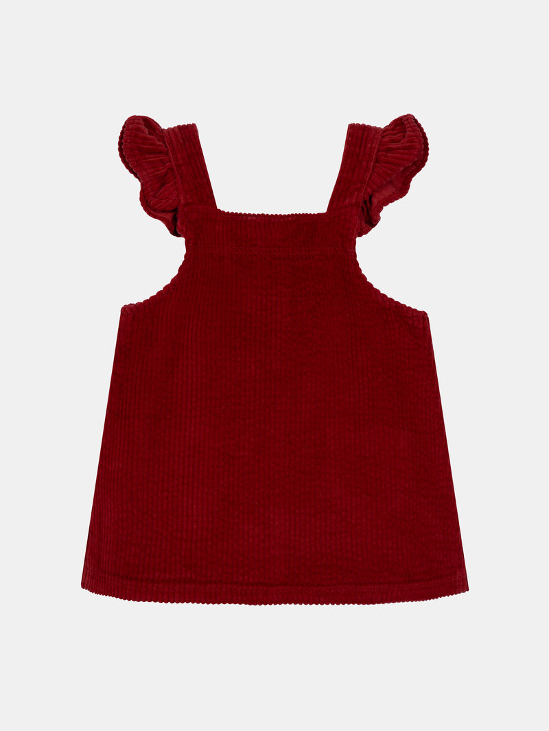 Rote Cordhosenkleid für Mädchen
