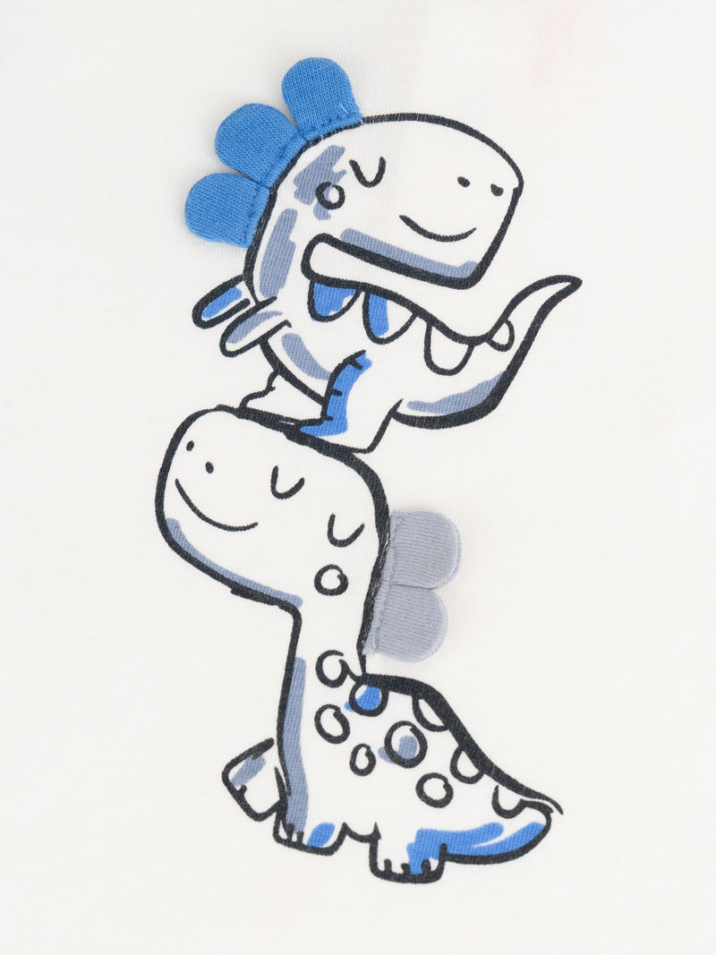 Bicolor Langarm-T-Shirt "Dinosaurier" für Jungen