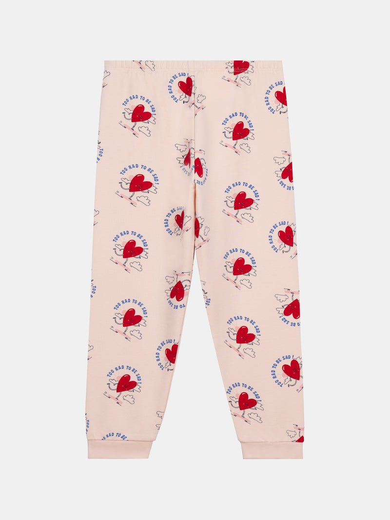 Rosa Fleece-Pyjama "My Heart Beats for Riding" für Mädchen