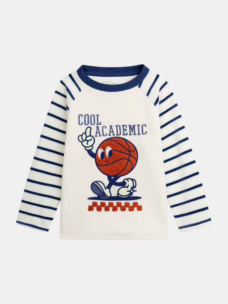 2-teiliges phosphoreszierendes Velours-Pyjama "Cool Academic" für Jungen