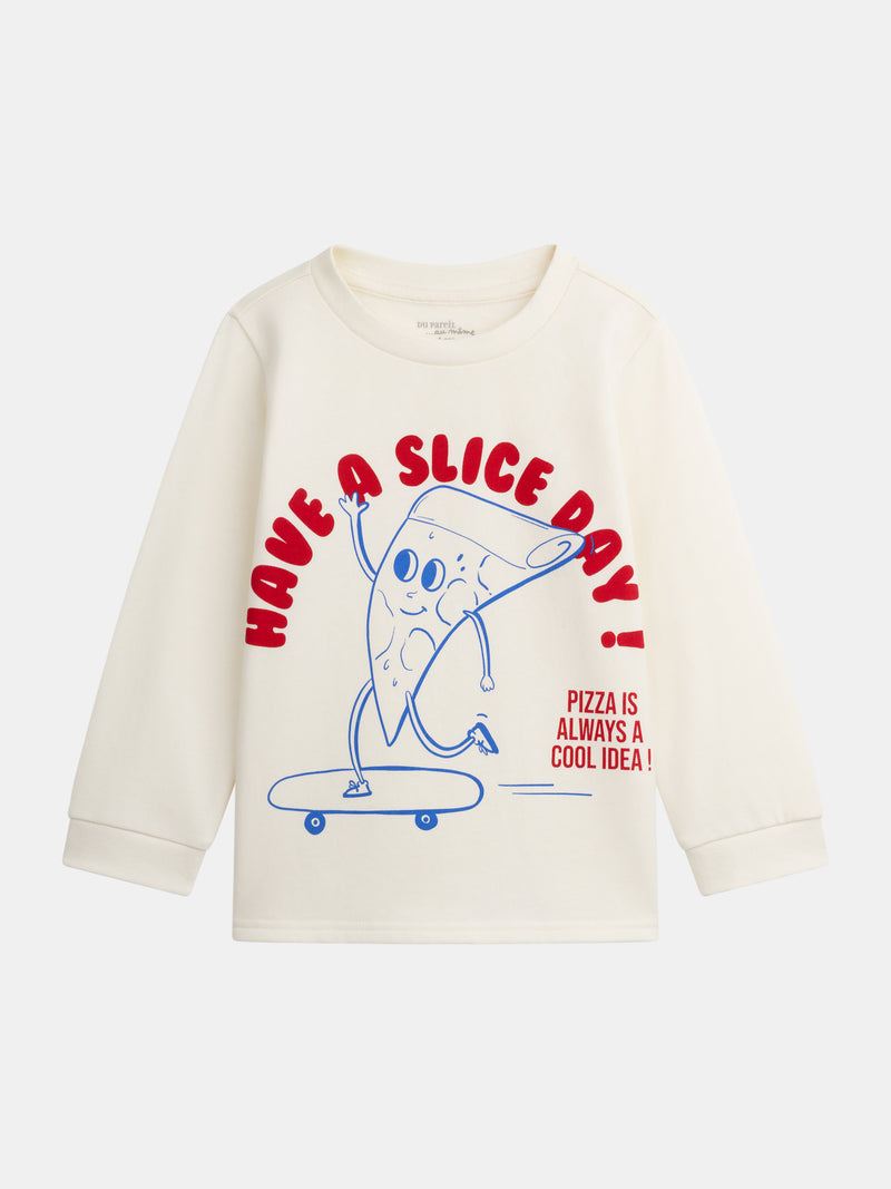 2-teiliger Fleece-Schlafanzug mit Aufdruck "Have a Slice Day!" für Jungen