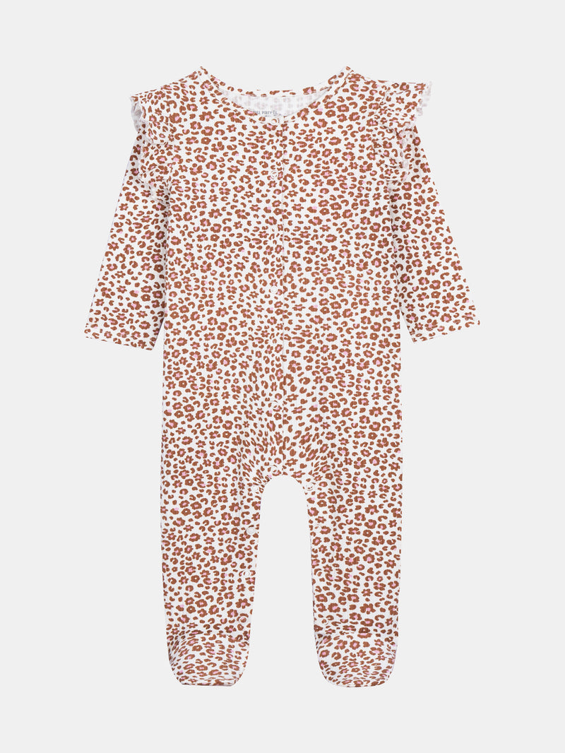 Leopardblumenbedruckte Babystrampler für Mädchen